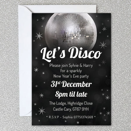 Disco Party Personalised Party Invitation - Pack of 16