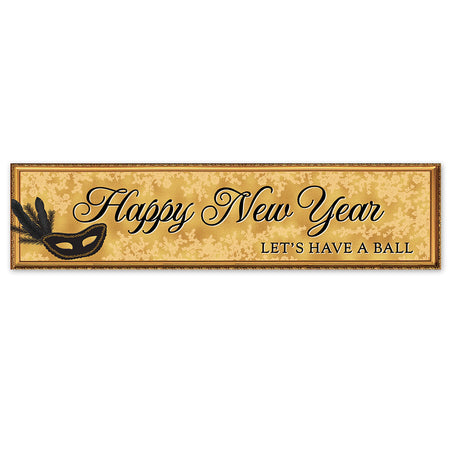 Masquerade Happy New Year Banner - 120cm x 30cm