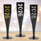 2026 New Year Black Champagne & Prosecco Flute Glass - Choose Your Text Colour - 175ml - Each