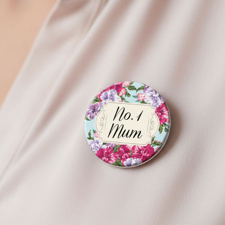 No. 1 Mum Badge 58mm (Pinned Back) - Each