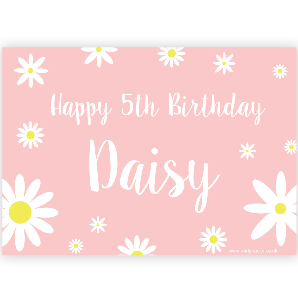 Pink Daisy Personalised Poster - A3
