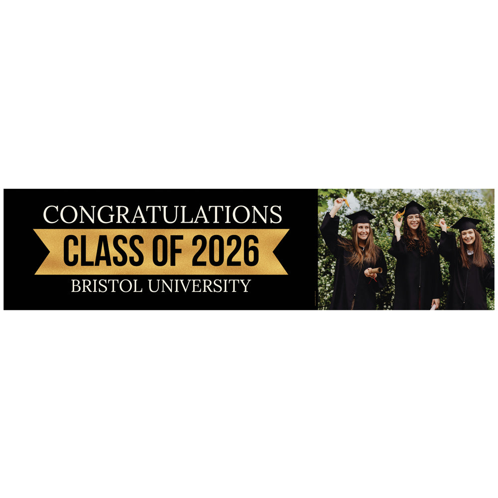 Class of 2026 Graduation Personalised Photo Banner - 120cm x 30cm