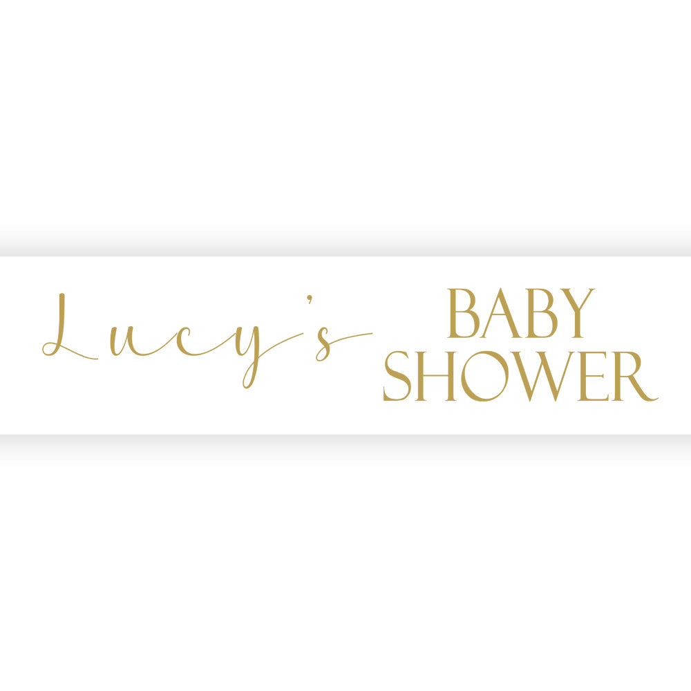 Personalised Baby Shower Sash- White- 100mm
