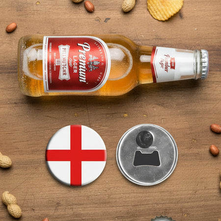 England Flag Bottle Opener Magnet - 58mm - Each