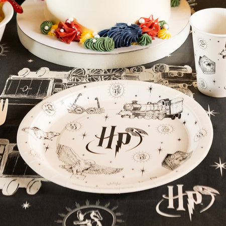 Black and White Harry Potter Paper Plates - 23cm - Pack of 6