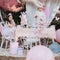 Light Pink and Gold Bow Paper Table Cover - 180cm x 120cm