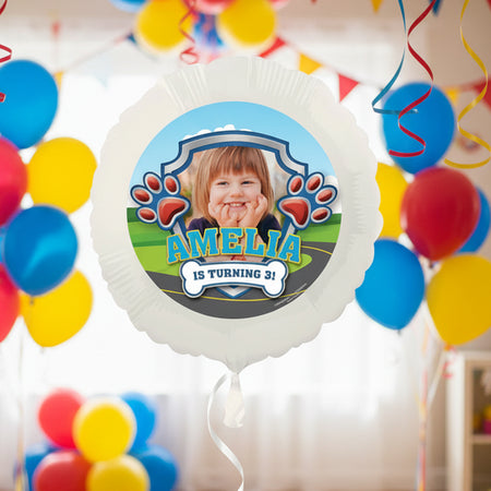 Puppy Paws Personalised Photo Balloon (Not Inflated)