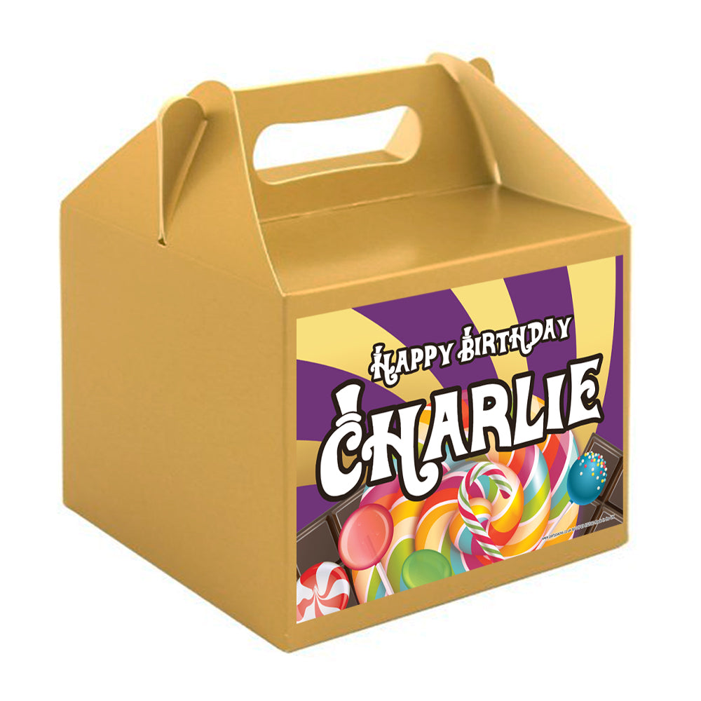 Wonka Chocolate Factory Personalised Party Box Kit - Pack of 4