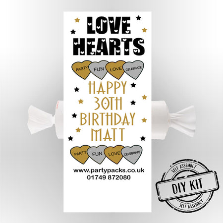 Personalised Love Hearts- Black And Gold- Pack of 30