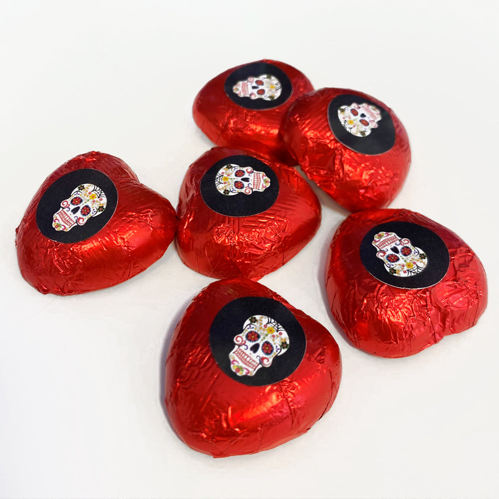 Day of the Dead Heart Chocolates Kit - Pack of 24