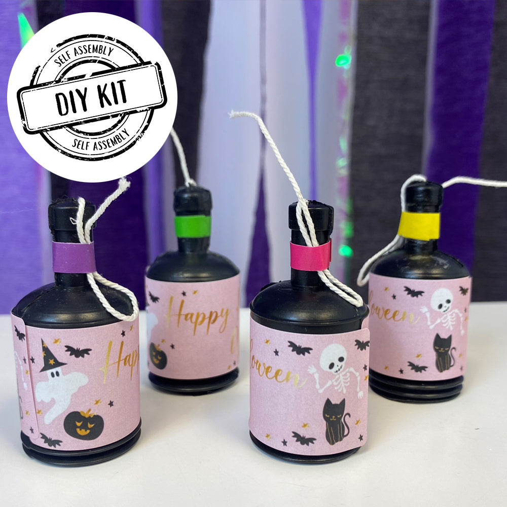 Pink Halloween Personalised Party Poppers Kit - Pack of 18 – Party Packs