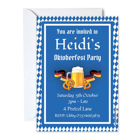 Oktoberfest Personalised Invitations - Pack of 16