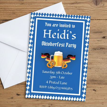 Oktoberfest Personalised Invitations - Pack of 16