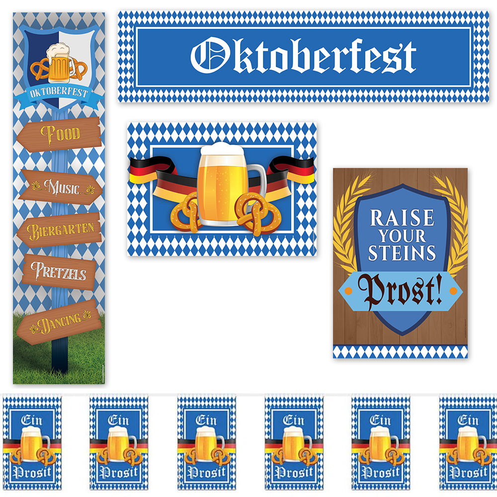 Oktoberfest German Beer & Pretzel Decoration Paper Party Pack