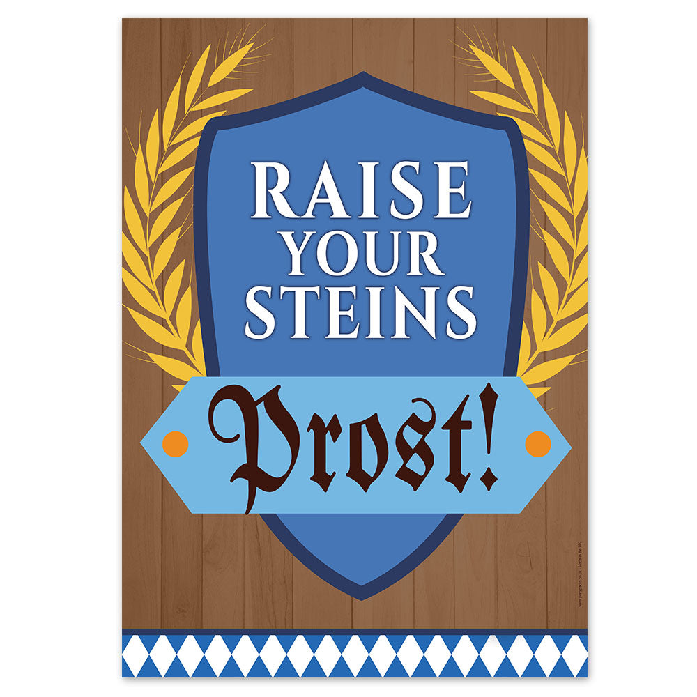 Oktoberfest Raise Your Stein Poster - A3