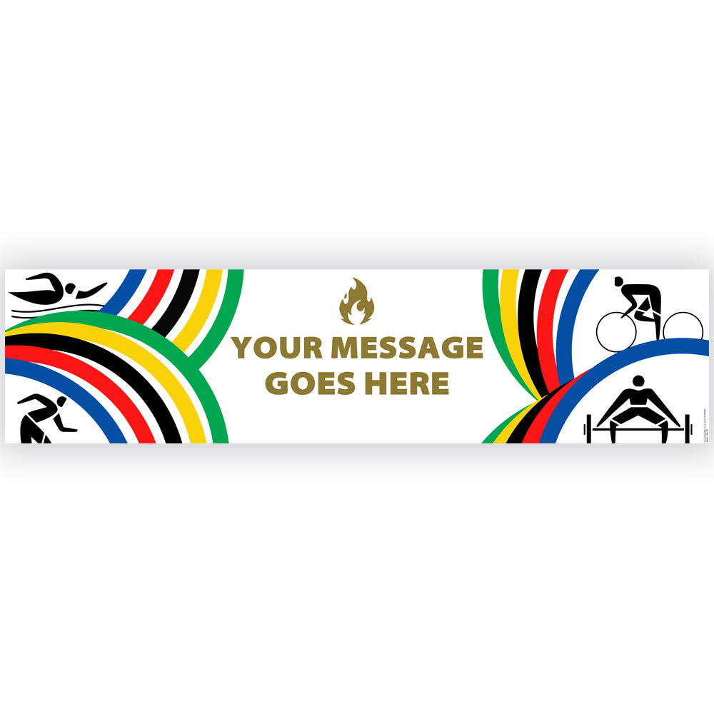 Go for Gold Summer World Games Personalised Banner - 1.2m