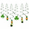 St Patrick's Day Swirl Decorations - 28cm - Pack of 12