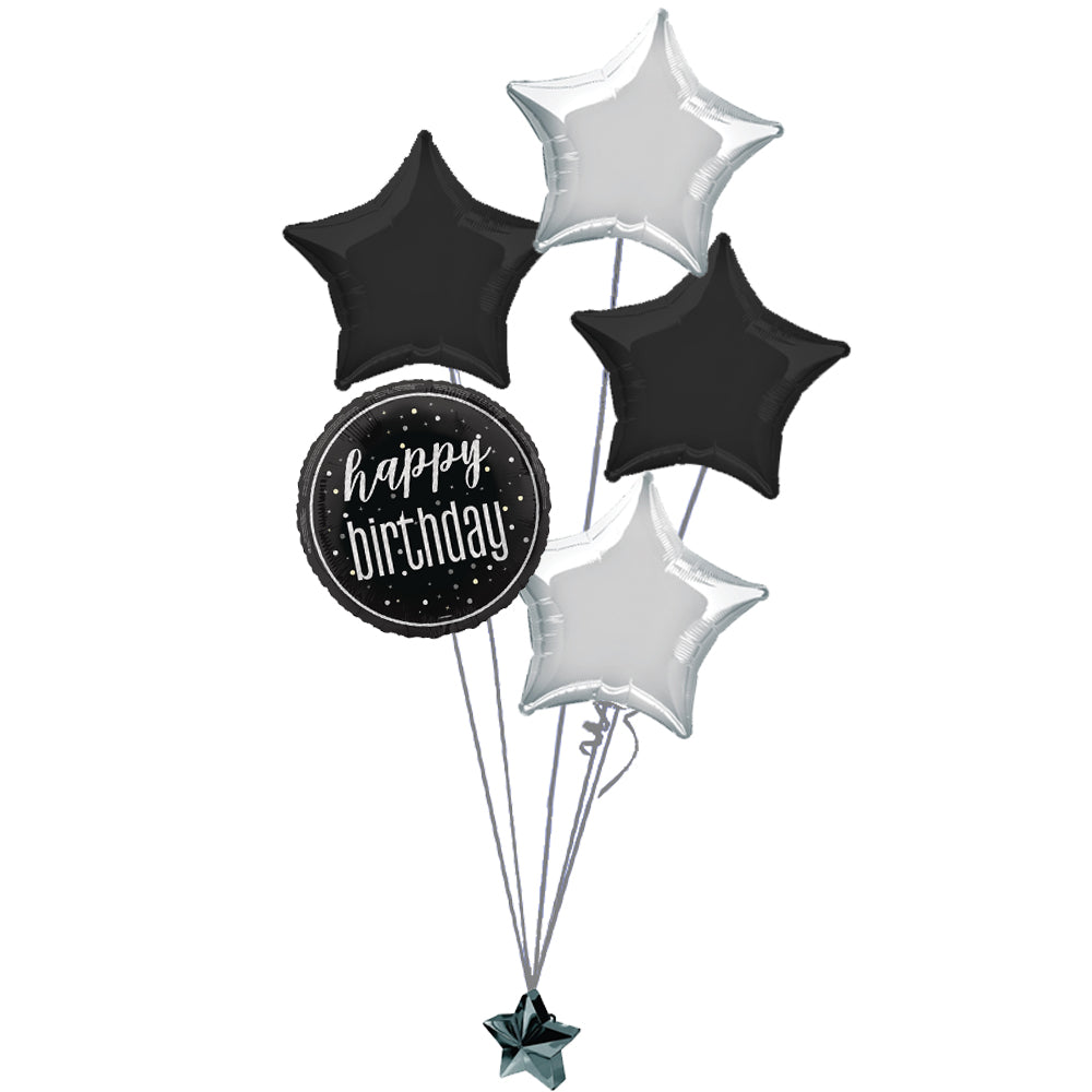 Black Birthday Glitz Balloon Bouquet