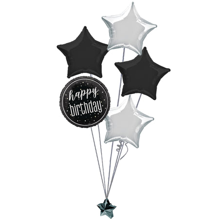 Black Birthday Glitz Balloon Bouquet