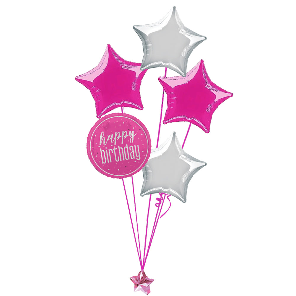 Pink Birthday Glitz Balloon Bouquet
