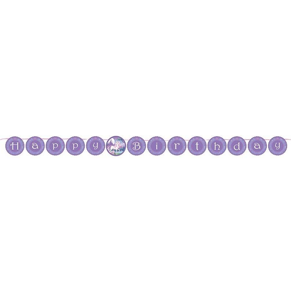 Unicorn Fantasy Happy Birthday Ribbon Letter Banner