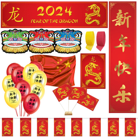 Chinese New Year of the Dragon 2024 Decoration Party Pack