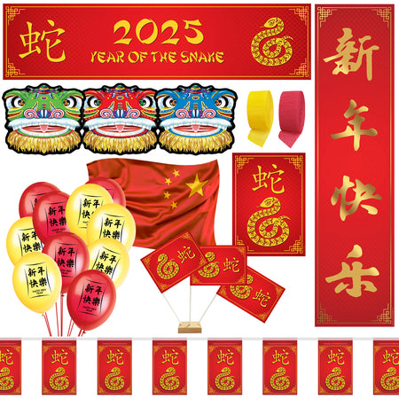 Chinese New Year of the Snake 2025 Decoration Party Pack