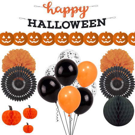 Black & Orange Halloween Decoration Party Pack