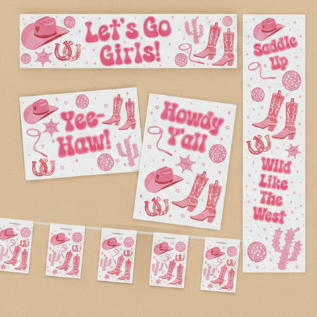 Wild West Pink Cowgirl Paper Decoration Pack