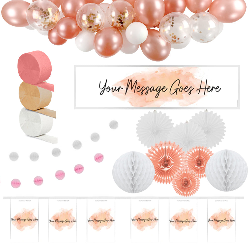 Personalised Rose Gold Decoration Party Pack