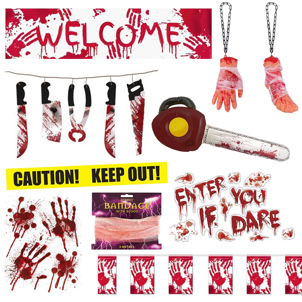 Scream Zone Blood and Gore Halloween Decoration Pack
