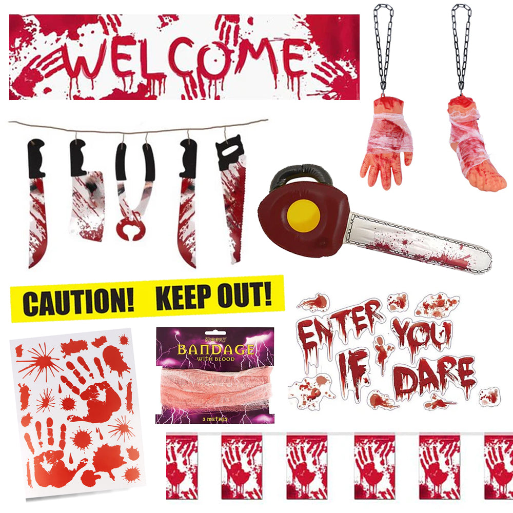 Scream Zone Blood and Gore Halloween Decoration Pack