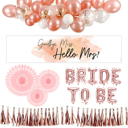 Rose Gold Hen Party Decoration Pack