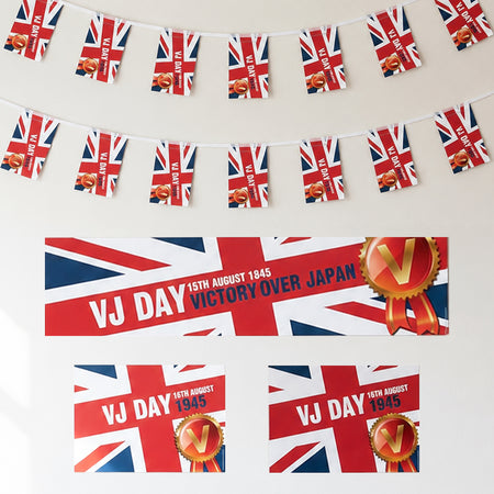 VJ Day Union Jack Paper Decoration Party Pack