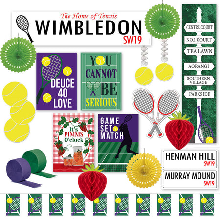 Wimbledon Tennis Large Celebration Decoration Pack