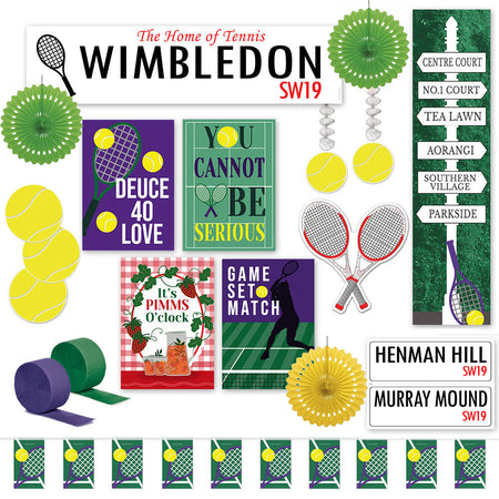 Wimbledon Tennis Large Celebration Decoration Pack