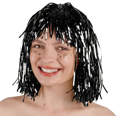 Black Tinsel Wig