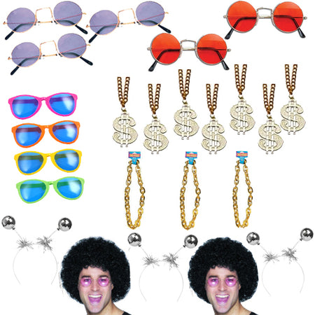 1970s Fancy Dress Pack For 10 People