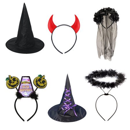 Assorted Halloween Hats - Pack of 6