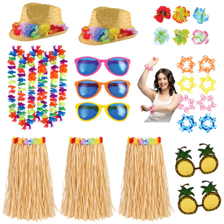 Tropical Hawaiian Fancy Dress Pack For 10 People