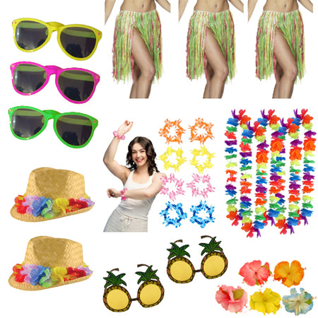 Tropical Hawaiian Fancy Dress Pack For 10 People