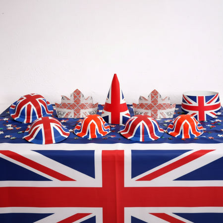 Union Jack British Patriotic Fancy Dress Hats - Pack of 10