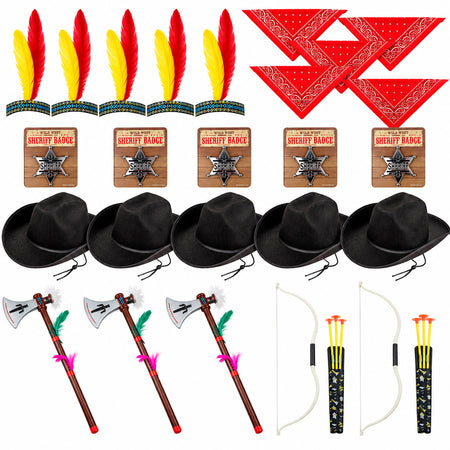 Wild West Fancy Dress Accessories Pack For 10 People