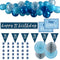 21st Birthday Blue & Silver Glitz Decoration Pack