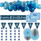 40th Birthday Blue & Silver Glitz Decoration Pack