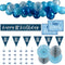 80th Birthday Blue & Silver Glitz Decoration Pack