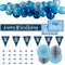 90th Birthday Blue & Silver Glitz Decoration Pack