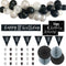18th Birthday Black & Silver Glitz Decoration Pack