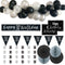 30th Birthday Black & Silver Glitz Decoration Pack
