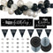 Black & Silver Glitz Happy Birthday Decoration Pack